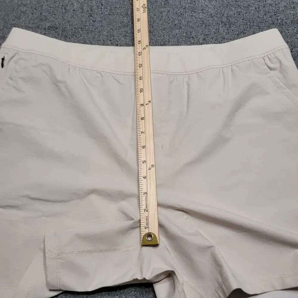 Public Rec Shorts Mens 42 Khaki Flex Casual Performance Stretch Elastic Waist 6